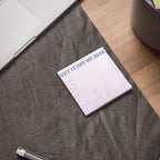 Get it off my desk Lavender Post-it Notes. Two Sizes: 4x6" and / or 3x3"