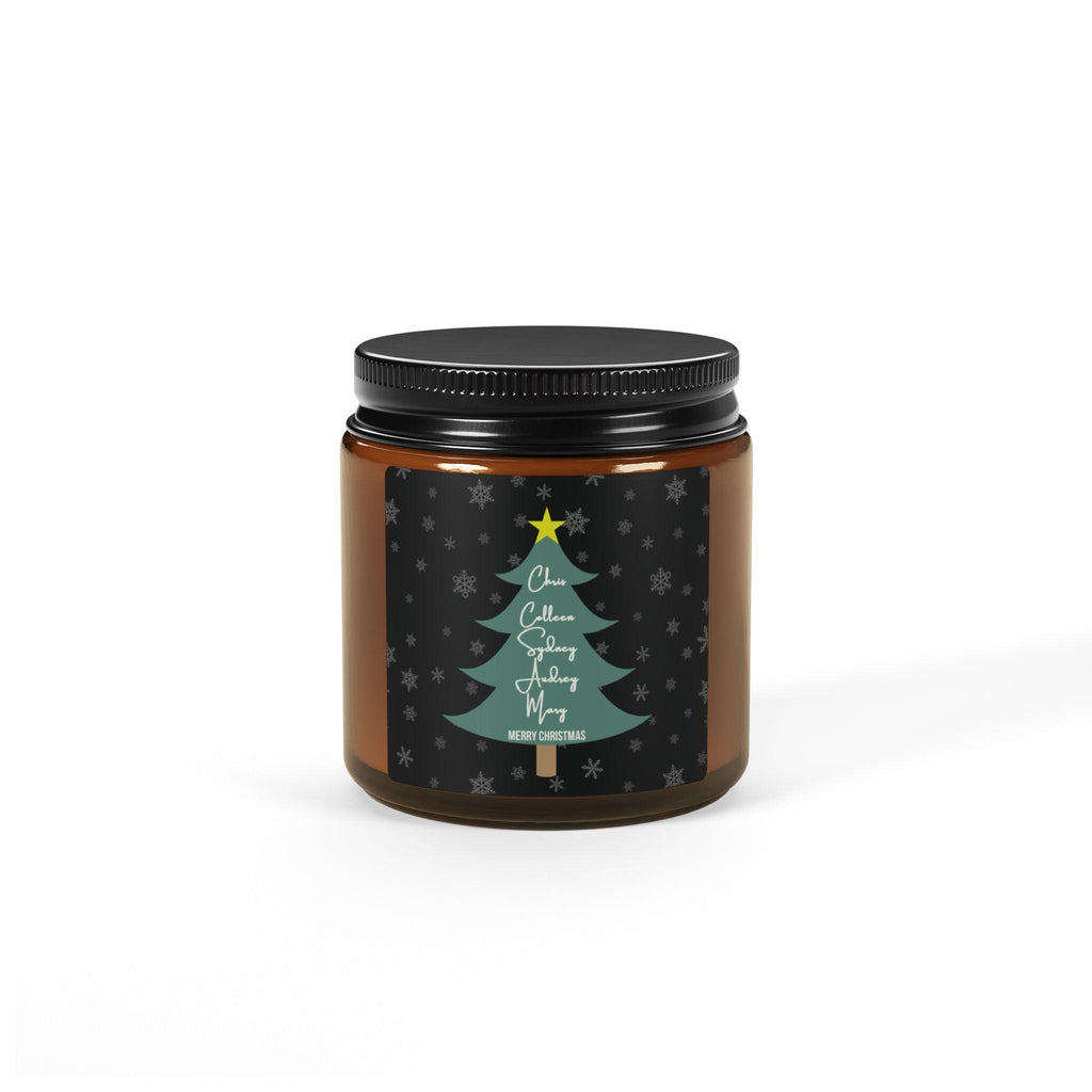 Personalized Family Names Christmas Tree Custom Candle Gift | Holiday Candle