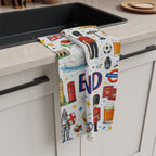 England Icons Microfiber Tea Towel | London Landmarks, Union Jack, Tea Motifs