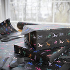 Yoga Dancing Animal Wrapping Paper | Black or White Background