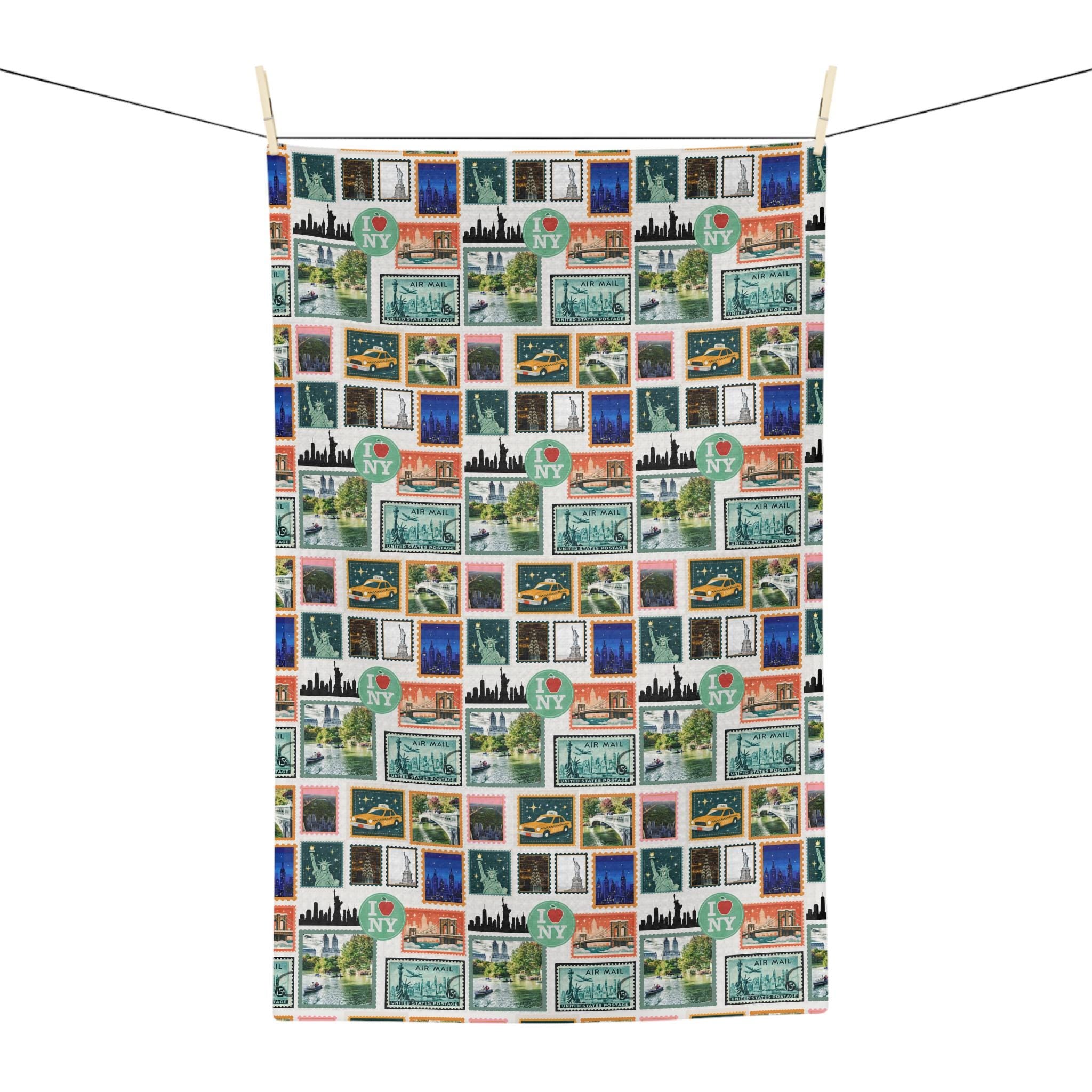 New York City Icons Microfiber Tea Towel | NYC Landmarks, Status of Liberty