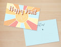 Happy Mail Postcards | Retro Pastel Sunburst Design | No envelopes needed