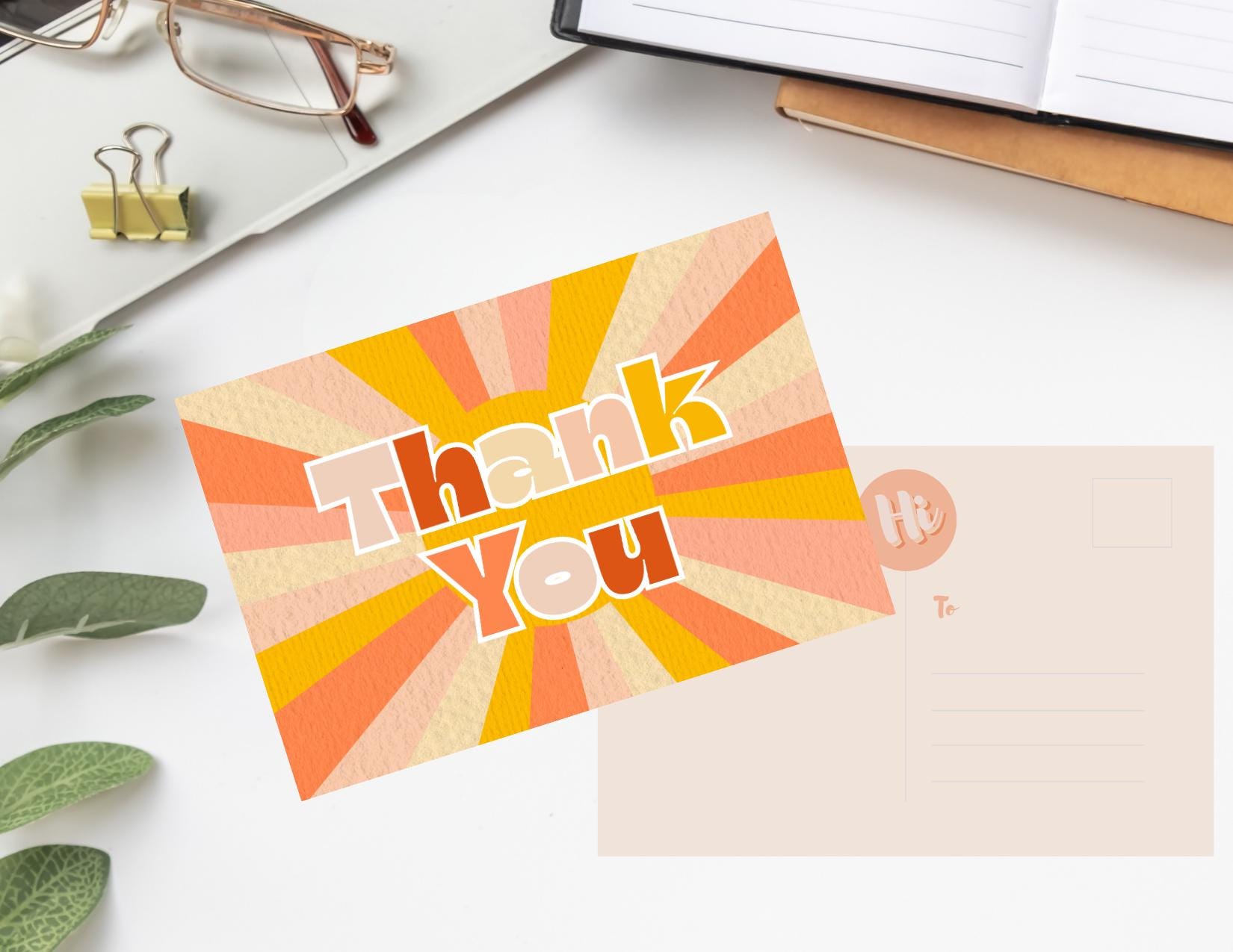 Vintage Sunshine Thank You Postcards: Small Business Gratitude