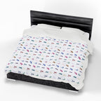 Colorful Playful Yoga Animal Pattern Blanket | Velveteen Plush Blanket