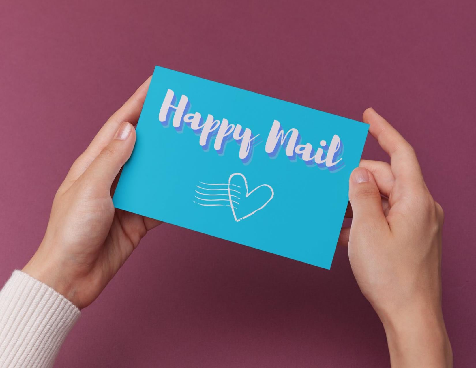 Happy Mail Postcards | Blue | No envelopes needed