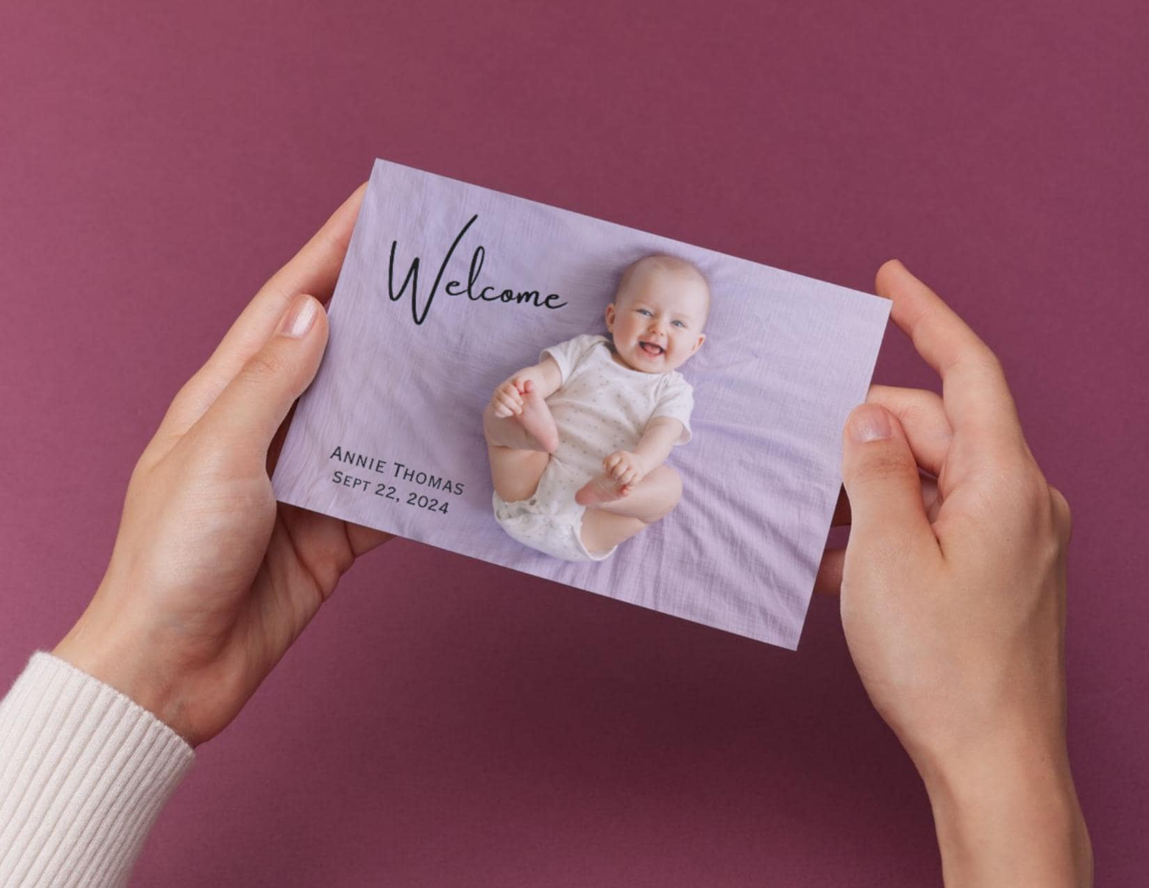 Custom Baby Announcement Photo Postcards: Personalized Keepsake