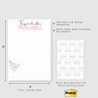 Funny Pickleball Post-it Notes: Pickleball Players' To-Do List 4x6" (Pink Martini)