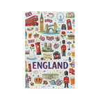 England Icons Microfiber Tea Towel | London Landmarks, Union Jack, Tea Motifs