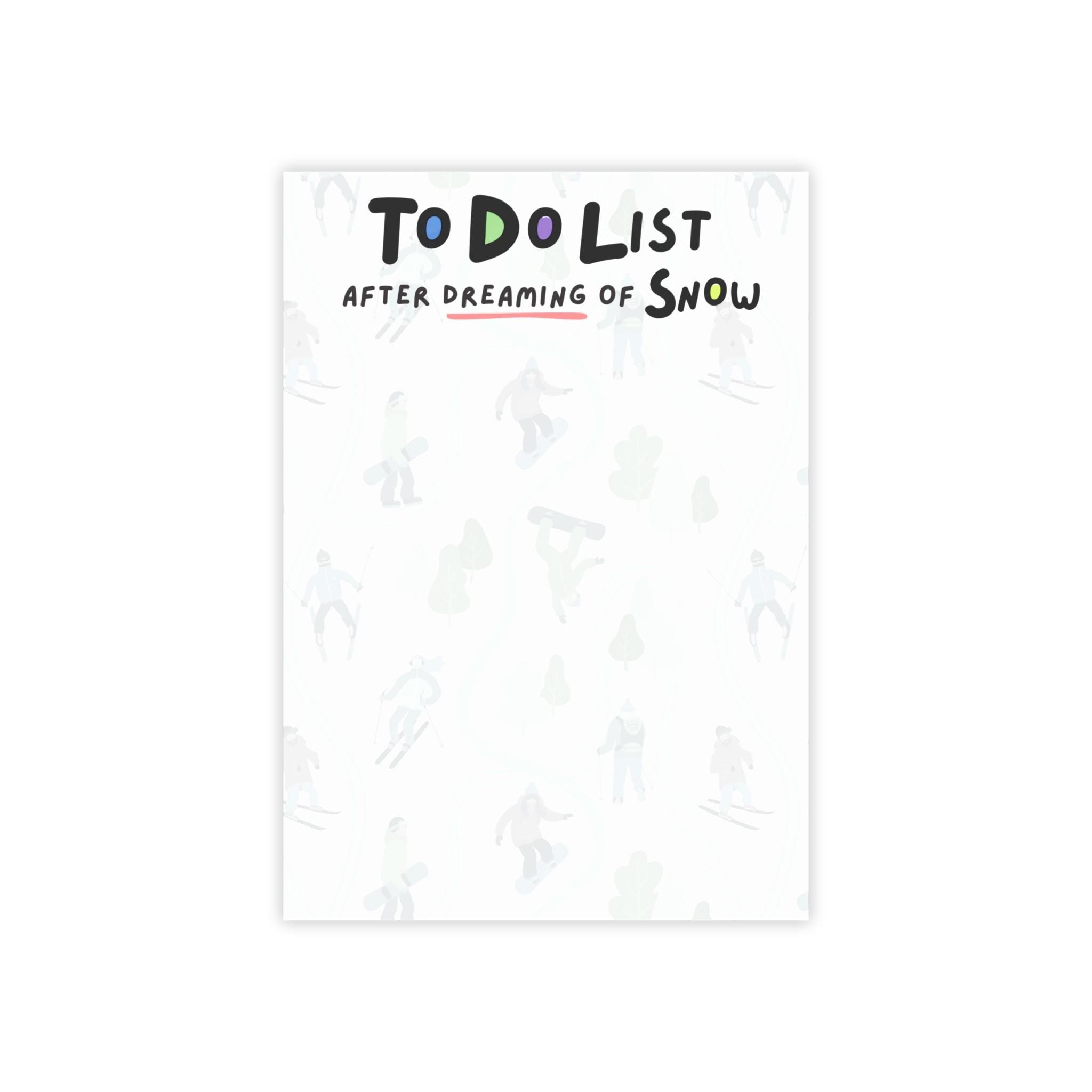 Funny Skiing & Snowboarding Post-it Notes: To-Do List 4x6"