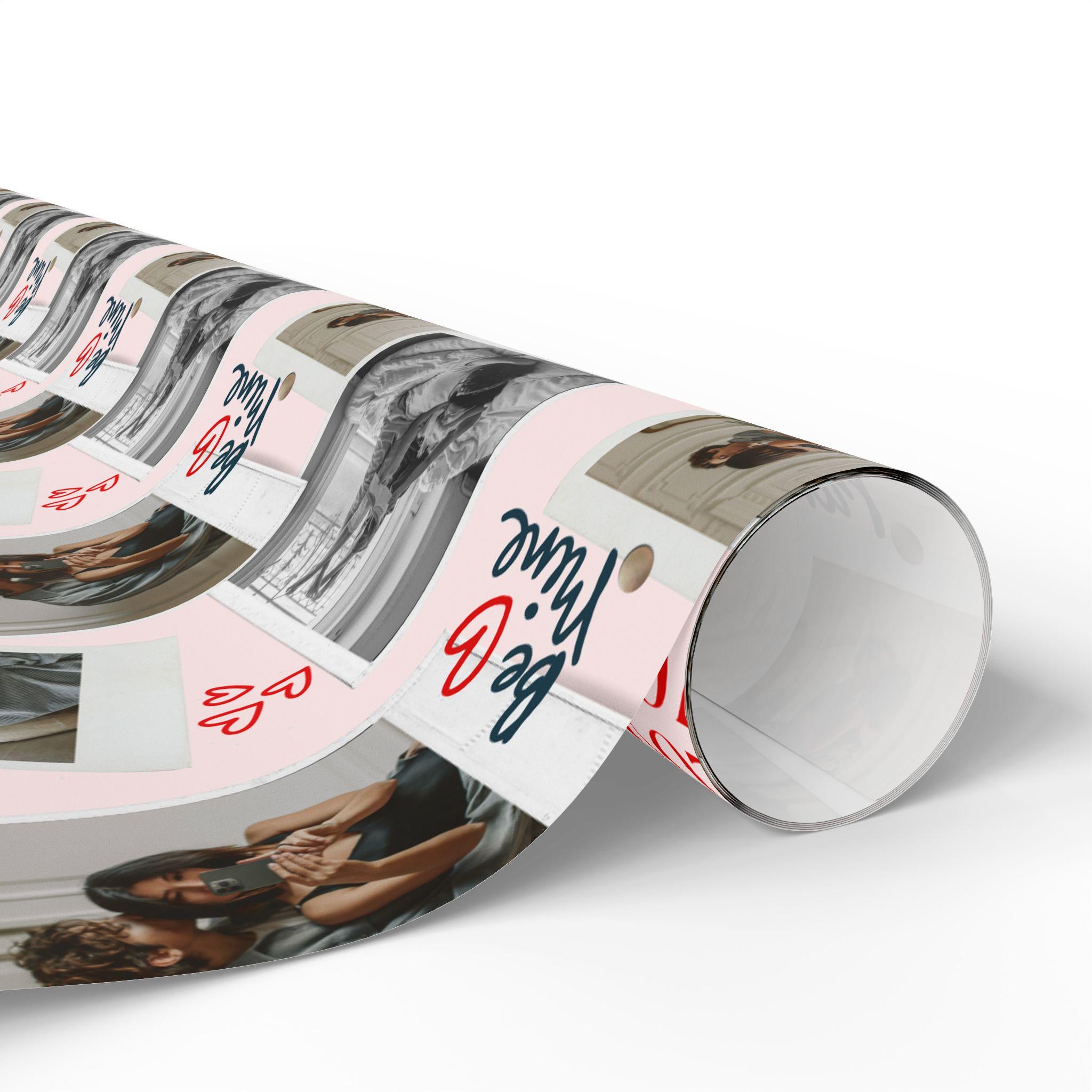 Personalized Valentine Photo Collage Wrapping Paper
