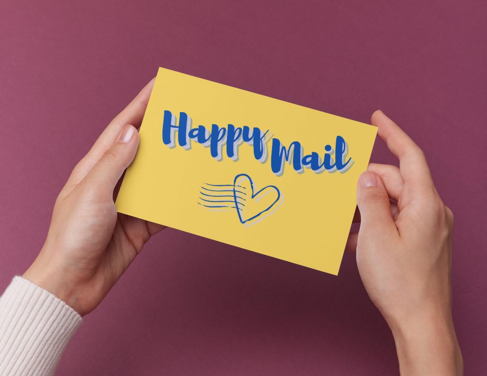 Happy Mail Postcards | Yellow | No envelopes needed