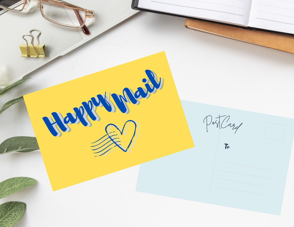 Happy Mail Postcards | Yellow | No envelopes needed
