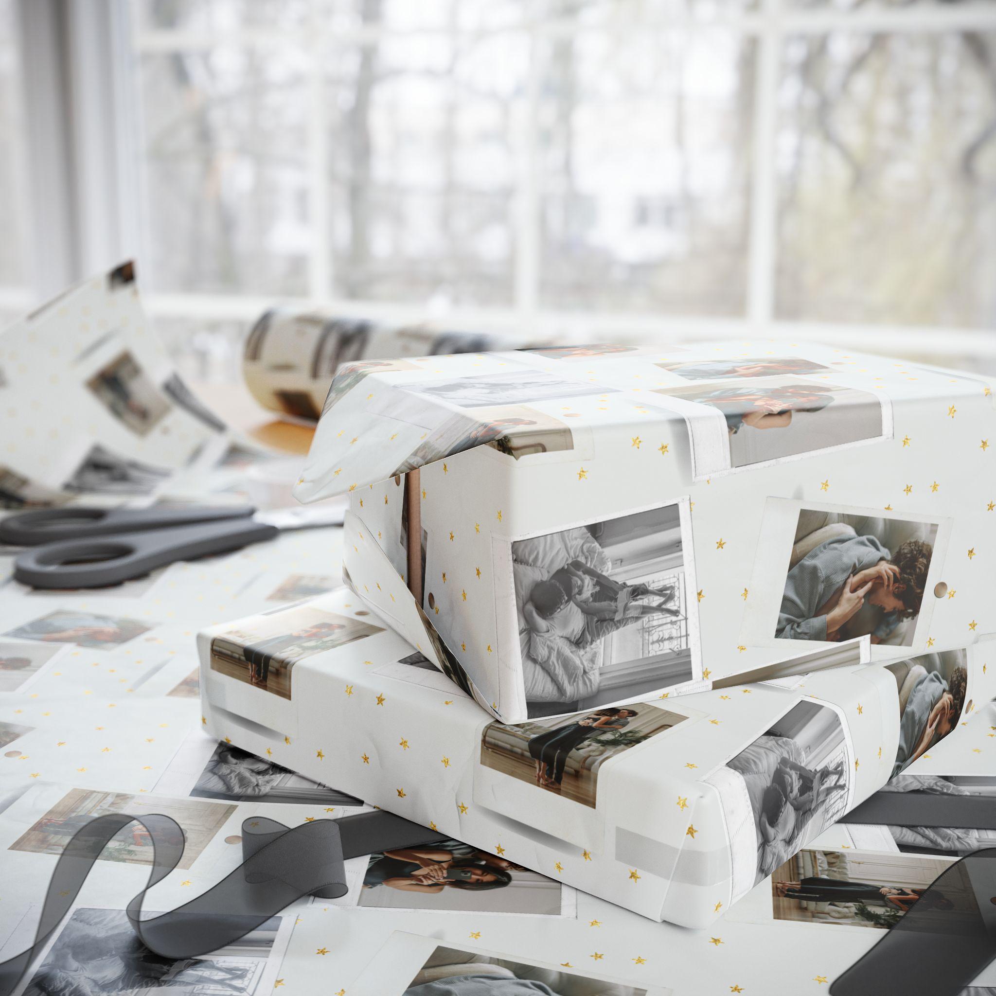 Photo Collage Polaroid Pattern Wrapping Paper | Custom Photo Gift Wrap
