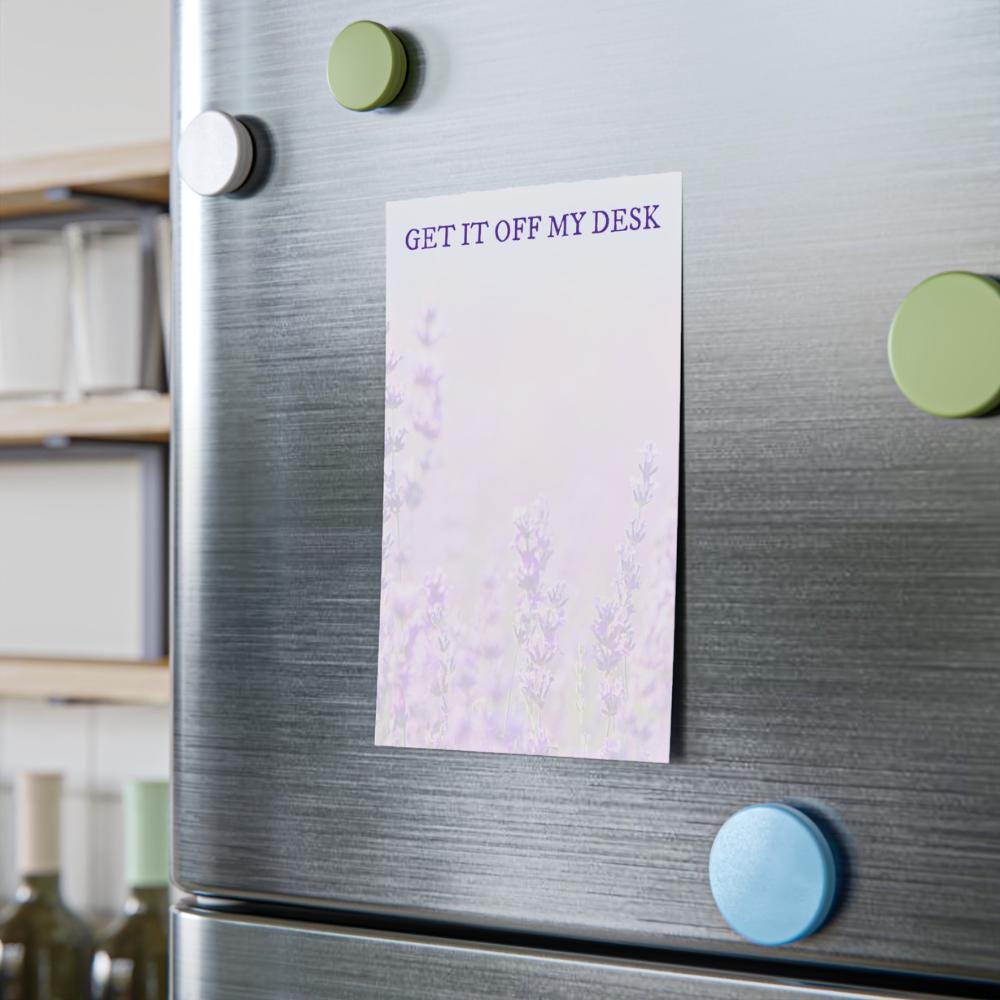Get it off my desk Lavender Post-it Notes. Two Sizes: 4x6" and / or 3x3"