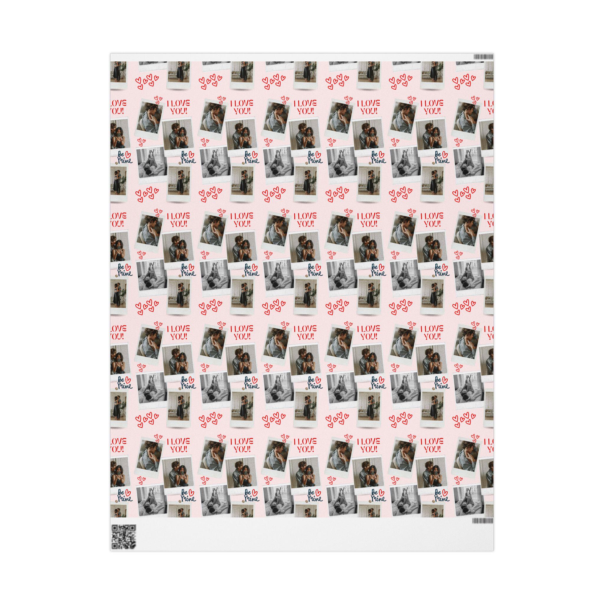 Personalized Valentine Photo Collage Wrapping Paper