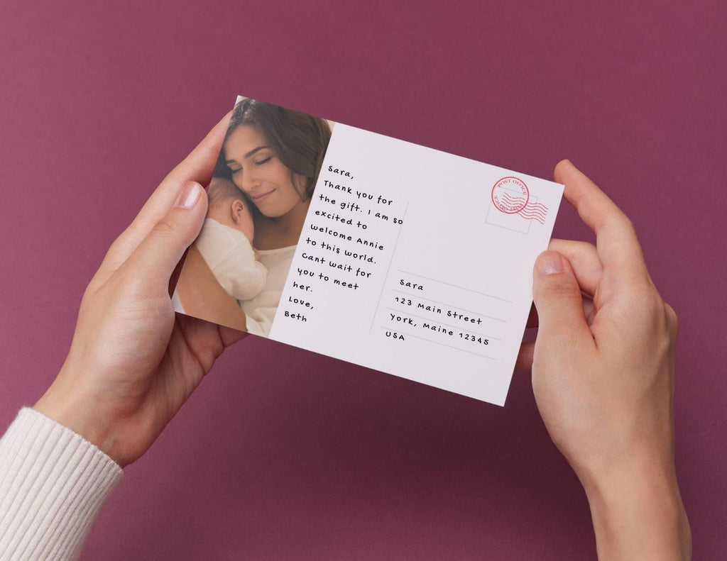 Custom Baby Announcement Photo Postcards: Personalized Keepsake